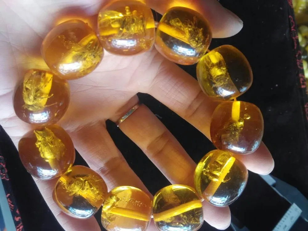 Natural amber bee Bracelet | Дом и сад