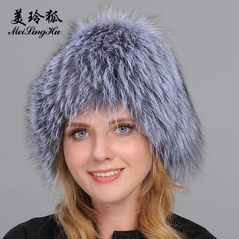 Bomber Hats Women Real Fox Fur Hat Solid Russian Winter Trapper Caps Bombers | Аксессуары для одежды