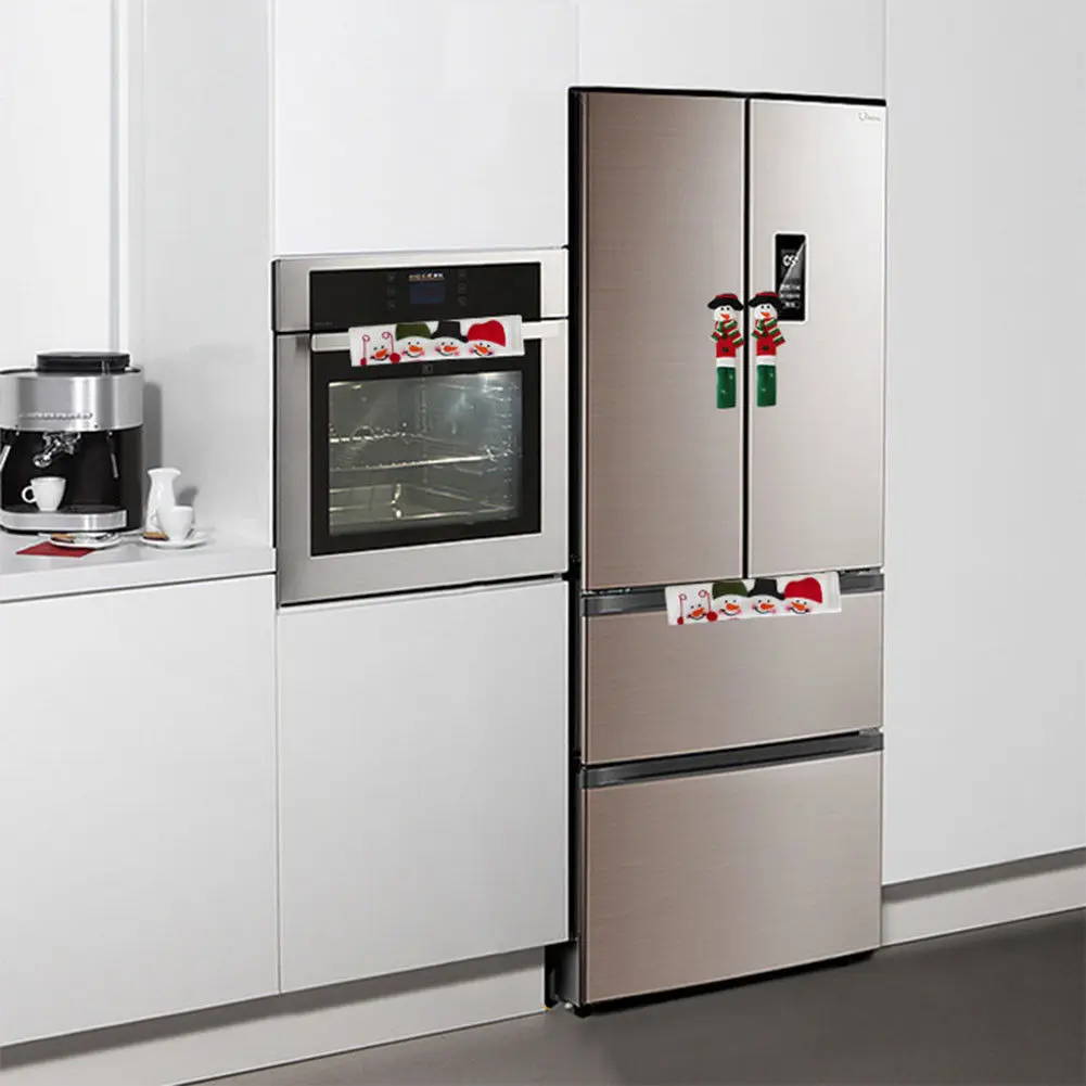 3Pcs Xmas Microwave Oven Kitchen Appliance Refrigerator Door Handle Cover |