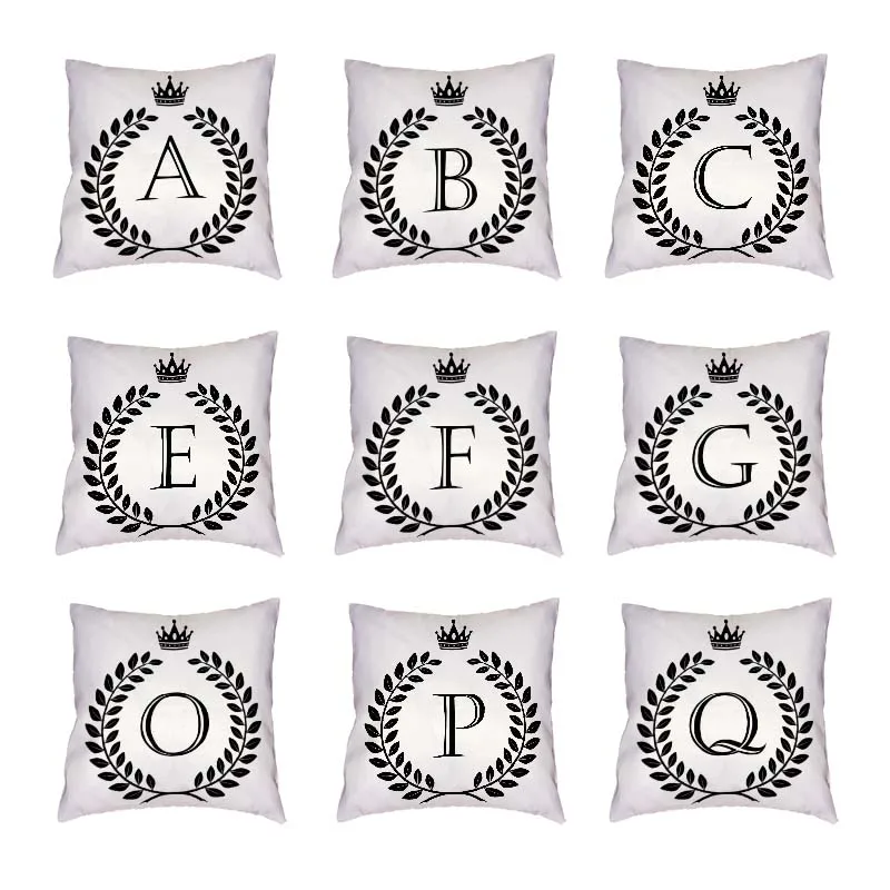 Чехол для подушки в виде английского алфавита с арабскими цифрами|Наволочки| |