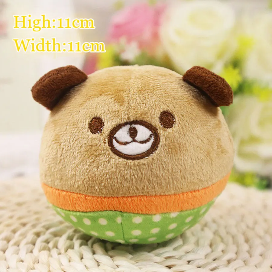bear WZYAS забавные устойчивые к укусам милые животные дизайн Жевательная пищалка плюшевый пищалка твердый шар для собаки игрушка для собаки для маленьких собак Домашние животные - Цвет: bear