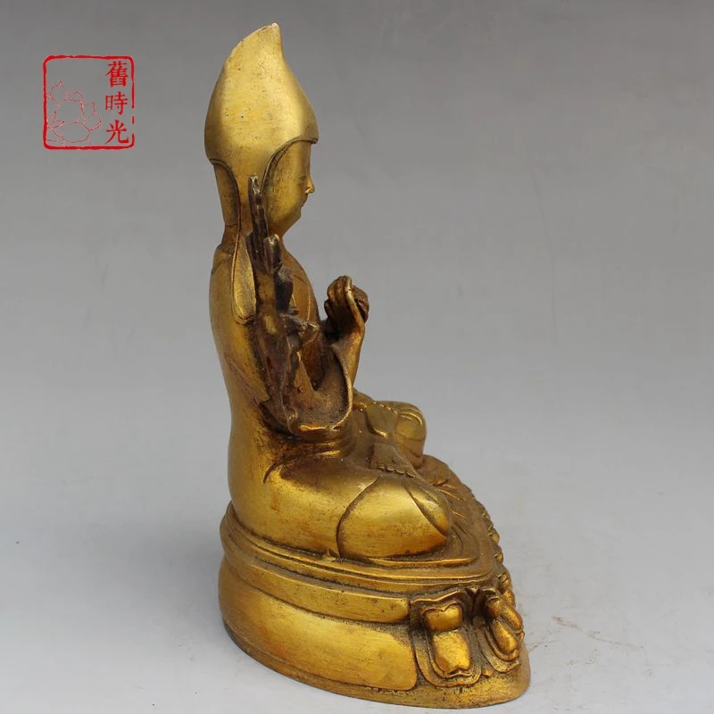 Статуя буддийской тантрической Будды из чистой бронзы и статуя мастера