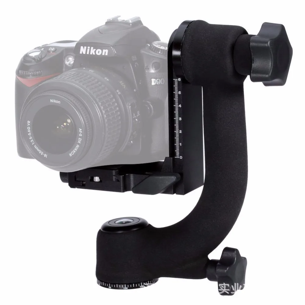 

360 Degree Panoramic Gimbal Tripod Head with Panorama Quick Release Plate for Nikon Canon Sony Digital SLR Cameras Watching Bird
