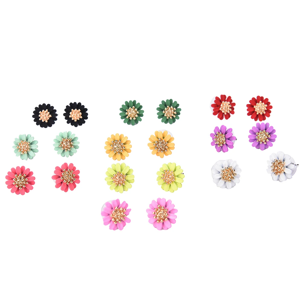 2017 Новый дизайн серьги с ромашками и цветами элегантные женские гвоздики