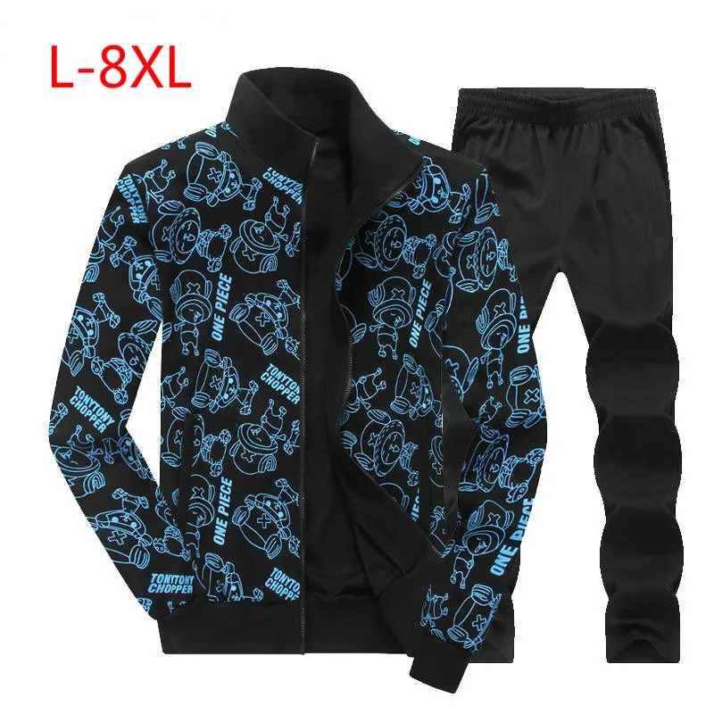 Новинка L 8XL мужские комплекты модный осенний весенний спортивный костюм