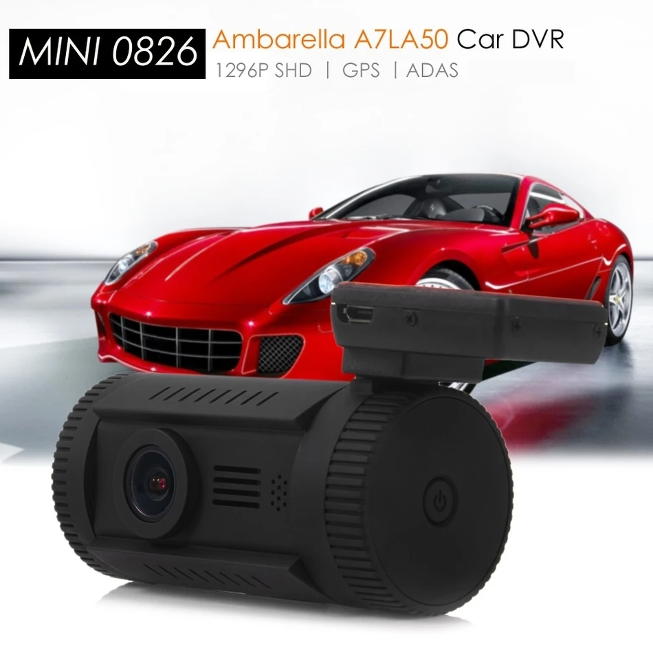 MINI 0826 Car Dash Cam 1.5 Inch 1296P FHD Ambarella A7LA50 OV4689 Recorder CPL Filter GPS ADAS WDR HDR DVR Support Camcorder|wdr hdr|ambarella a7la50