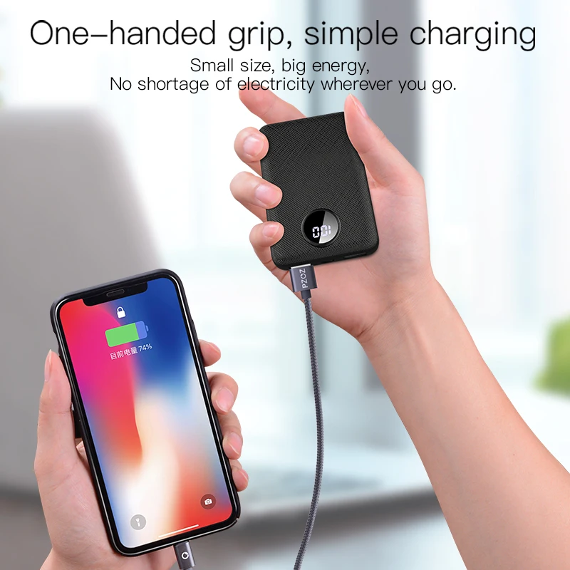 PZOZ Power Bank 10000 мАч Dual USB LED Мобильный телефон внешний аккумулятор 2.1A Быстрая зарядка powerBank для iphone 6 7 8 X XS MAX XR xiaomi портативное зарядное устройство повербанк портативная зарядка блок питания