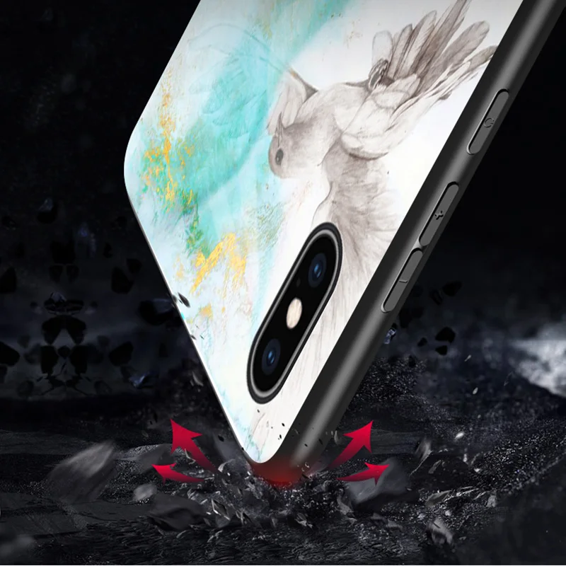 Tempered Glass Phone Case For iPhone XS MAX XR X Cases Soft Edge 7 8 6 6S Plus Cover Luxury Marble Hard Shell Bumper | Мобильные