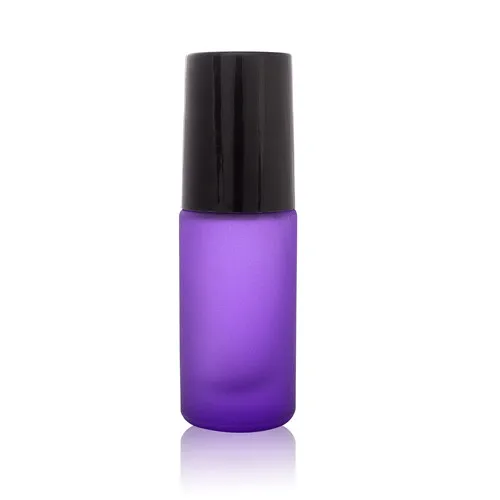 10PCS Purple 5 мл цветная стеклянная с роликом бутылочки эфирное масло портативный парфюм эфирное масло роликовый шар пустой косметический контейнер - Цвет: 10PCS Purple