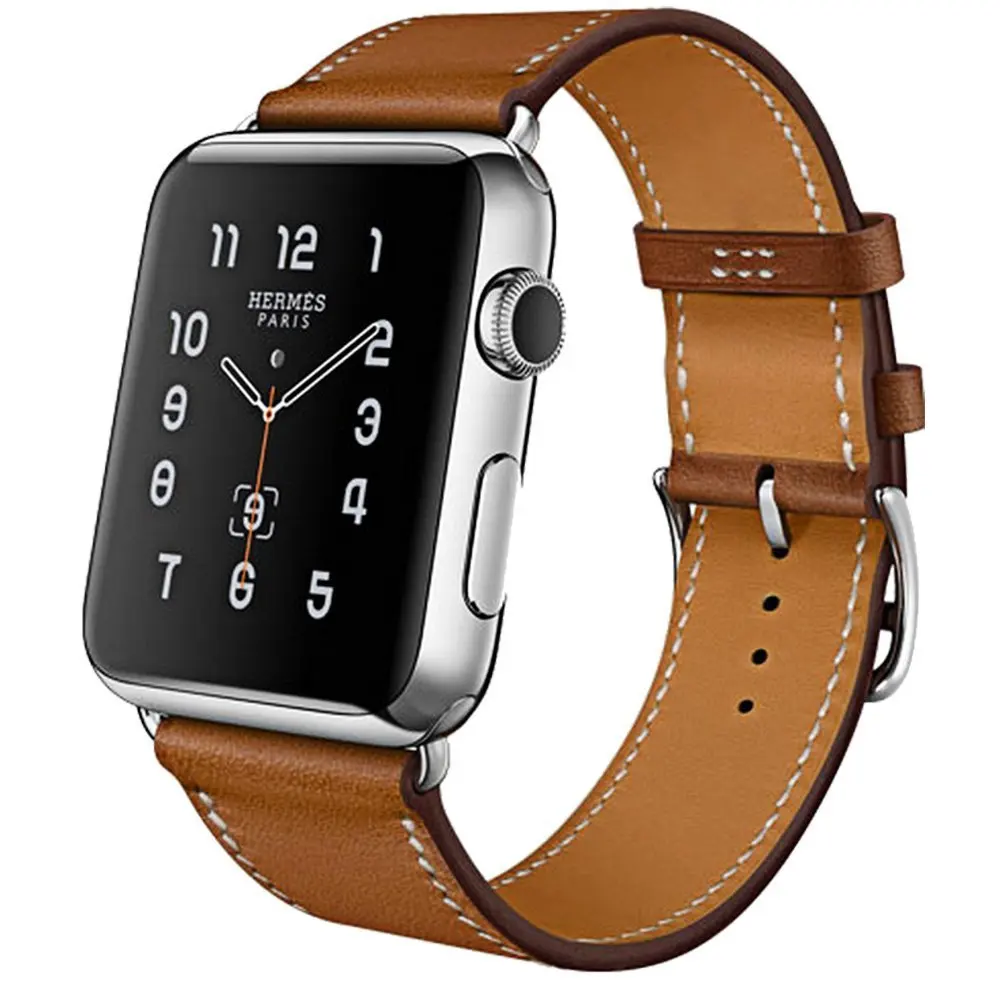 100% Пояса из натуральной кожи ремешок для Apple Watch серии группа 3/2/1 кожаный 42 мм 38 iwatch