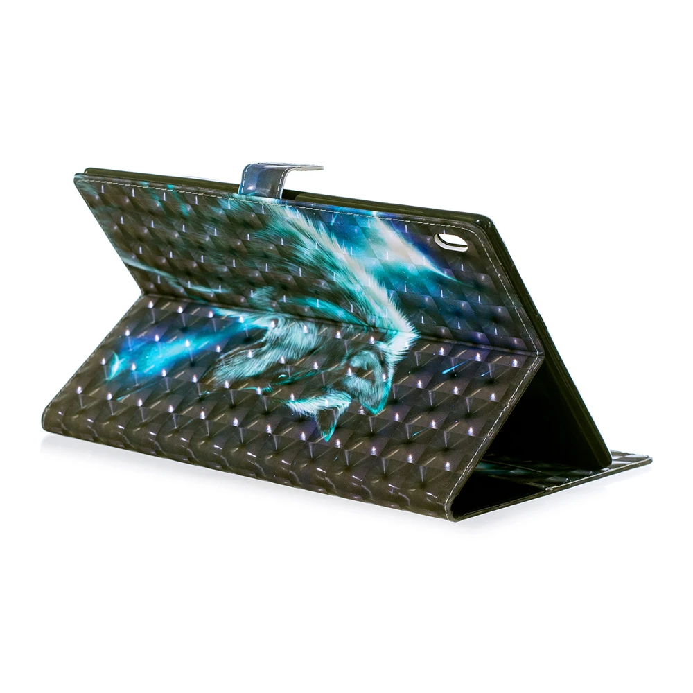 Кожаный смарт-чехол для Lenovo TAB4 10 plus с цветным рисунком | Мобильные телефоны и