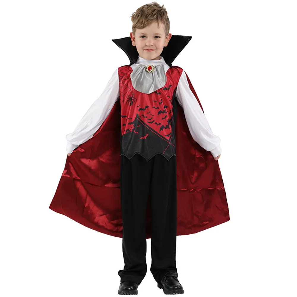 New Vampire Boy Costumes Horror Bloody Fancy Dress Uniform Kids Blood Sucker Child Halloween Cosplay For Children Boys |