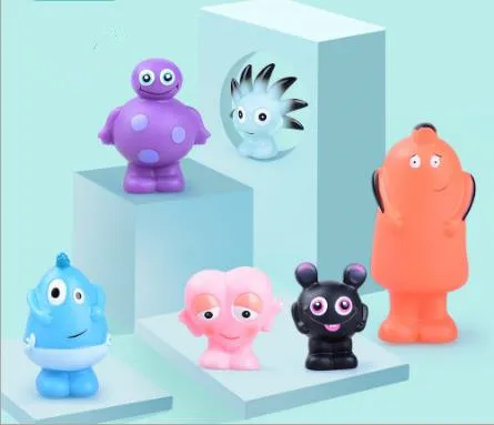 

6pcs/lot cartoon bath toy Swimming Water Toys Colorful Soft Floating Rubber Squeeze Sound Squeaky Bathing Toy For Baby Bath Toys