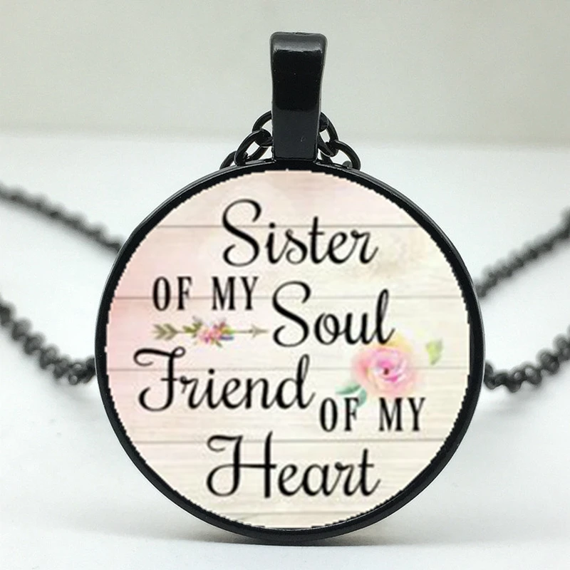 Ожерелье с подвеской soul sister my friend вдохновляющее ожерелье из сплава со стеклом