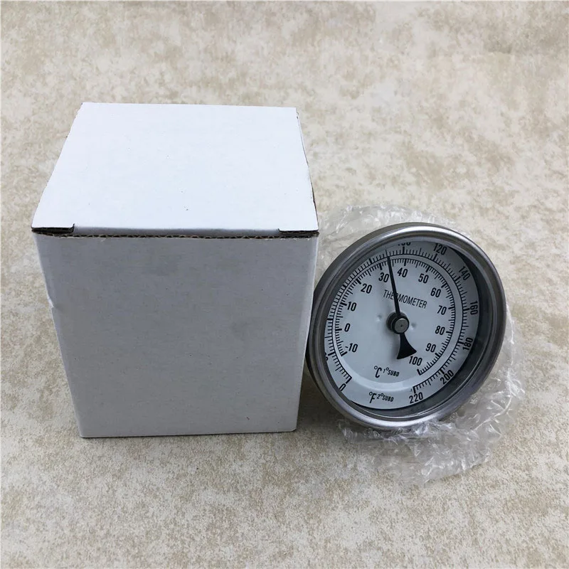 Homebrew 0~ 220F градусный термометр для пива, " лицо и 2" зонд, 1/" MNPT, набор безшовных биметаллических термометров для чайника - Цвет: 0-220F thermometer