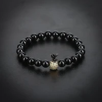 black onyx pineapple bracelet man fashion women gift for beautiful beads 8mm
