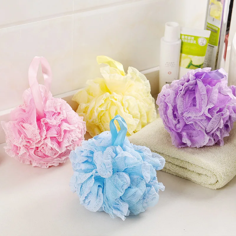 Большой шарик для ванны объемная Цветочная губка массажная насадка душа мягкая