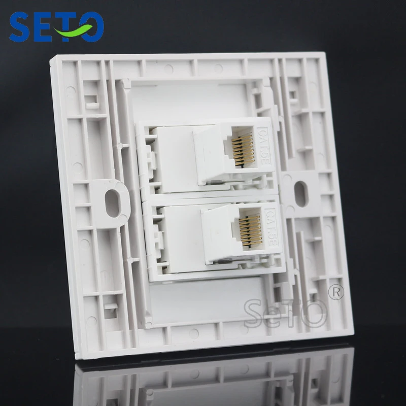 SeTo 86 Тип двойной порт RJ45 Cat5e сеть Lan прямое подключение настенная пластина разъем