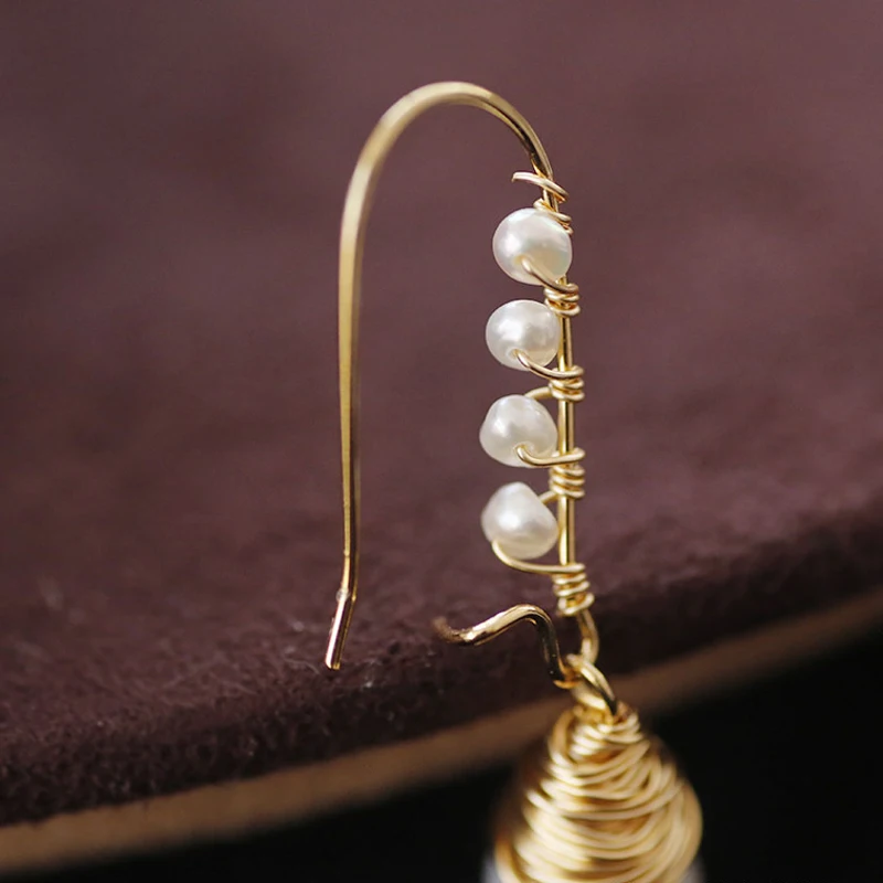 100% натуральный пресноводный жемчуг длинные висящие серьги для женщин ювелирные