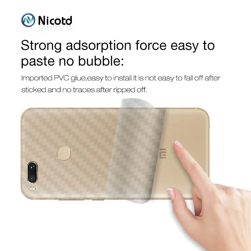 Защитная 3d пленка Nicotd из углеродного волокна для задней панели Xiaomi Mi A1 5X A2 6X 8 SE