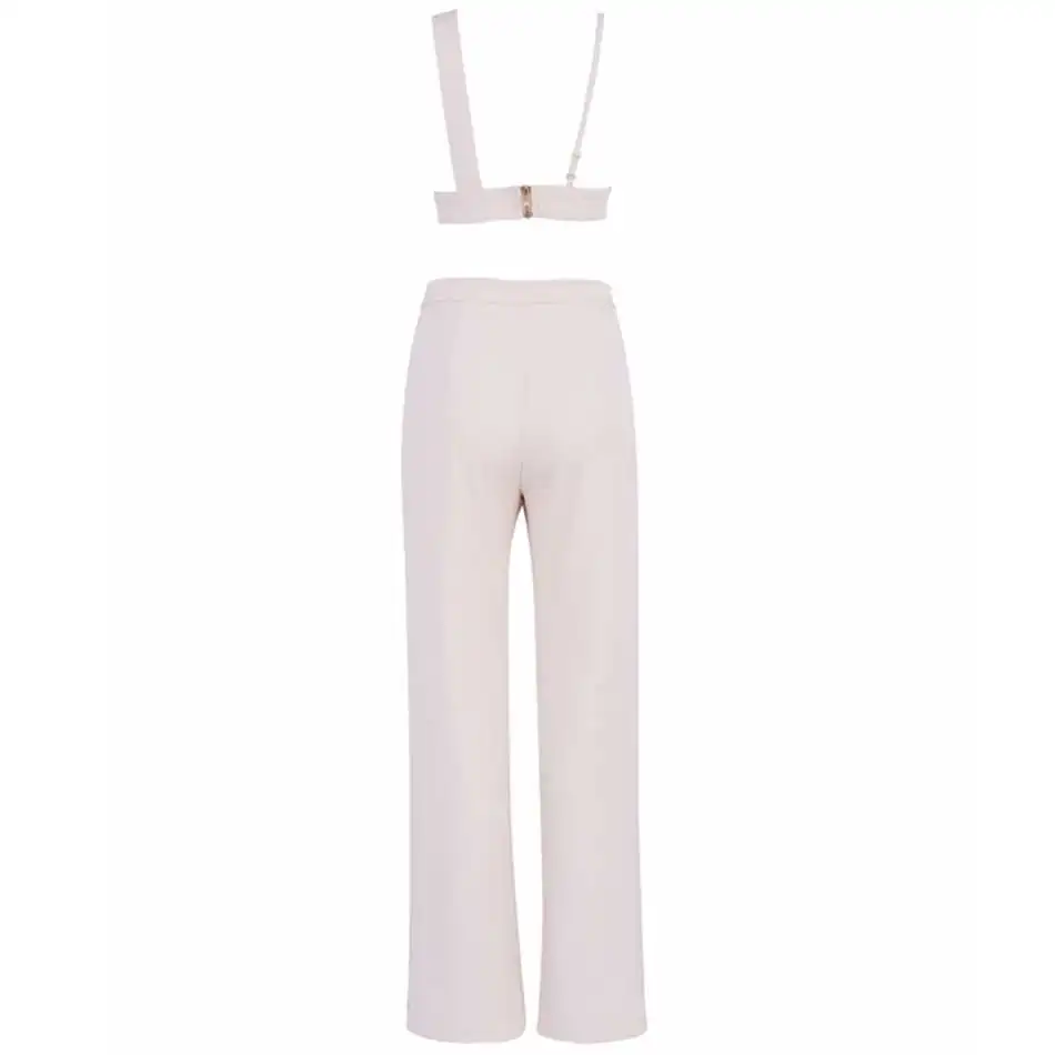 Newest Celebrity Party Women Jumpsuit Spaghetti Strap V-Neck 2 Two Piece Set Runway Sexy Nightclub Full Length | Женская одежда