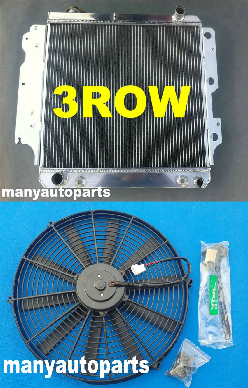 3 ряда алюминиевый радиатор + вентилятор для 87 06 JEEP WRANGLER YJ/TJ 2.4L 2.5L 4.0L 4.2L|fan fan|radiator