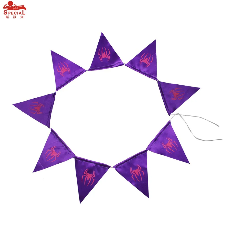 7 PCS D.Q.Z Single Side Fabric Child Superhero Banner Flag Event Party Supplies Bunting Decoration Birthday Gifts |