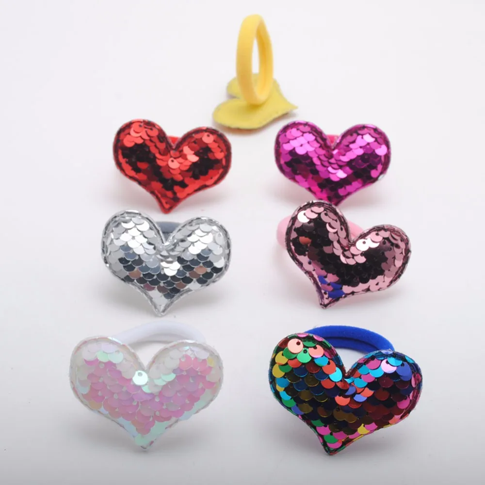 2 шт. Детские резинки для волос в виде сердца|Аксессуары девочек| |