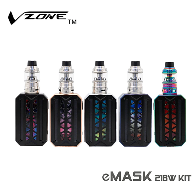 Оригинальный Vzone EMask тк кит 218 Вт MOD с 6 мл уран танк электронная сигарета Vape 5-цвет