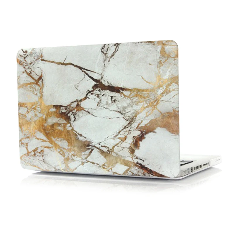 Мраморный белый желтый коричневый текстурный чехол для ноутбука сумка Apple Macbook