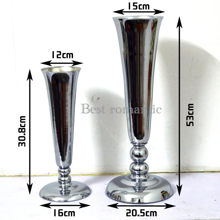 Бесплатная доставка 10 шт./лот серебряная металлическая ваза для цветов