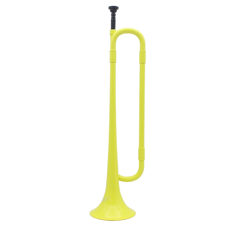 Yellow XFDZ B плоский Стеклярус кавалерия труба экологически чистый пластик с мундштуком для группы школьника - Цвет: Yellow