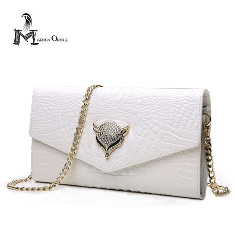 Телячья кожа Женщины Конверт Сумка натуральная клатч плечо Вечернее конверт