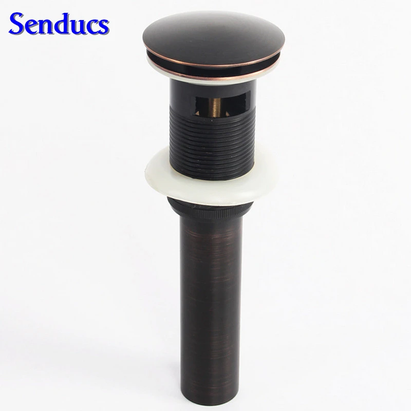 Бесплатная доставка Черная бронзовая Ванная раковина слив с твердой латунной