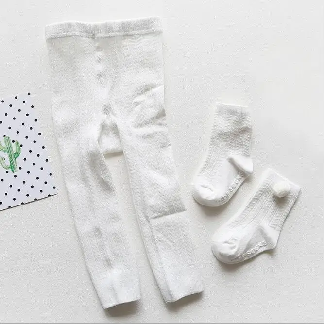 pantyhose sock white Новинка; сезон осень-зима; однотонные детские колготки с двойной иглой; колготки для девочек; детские леггинсы - Цвет: pantyhose sock white