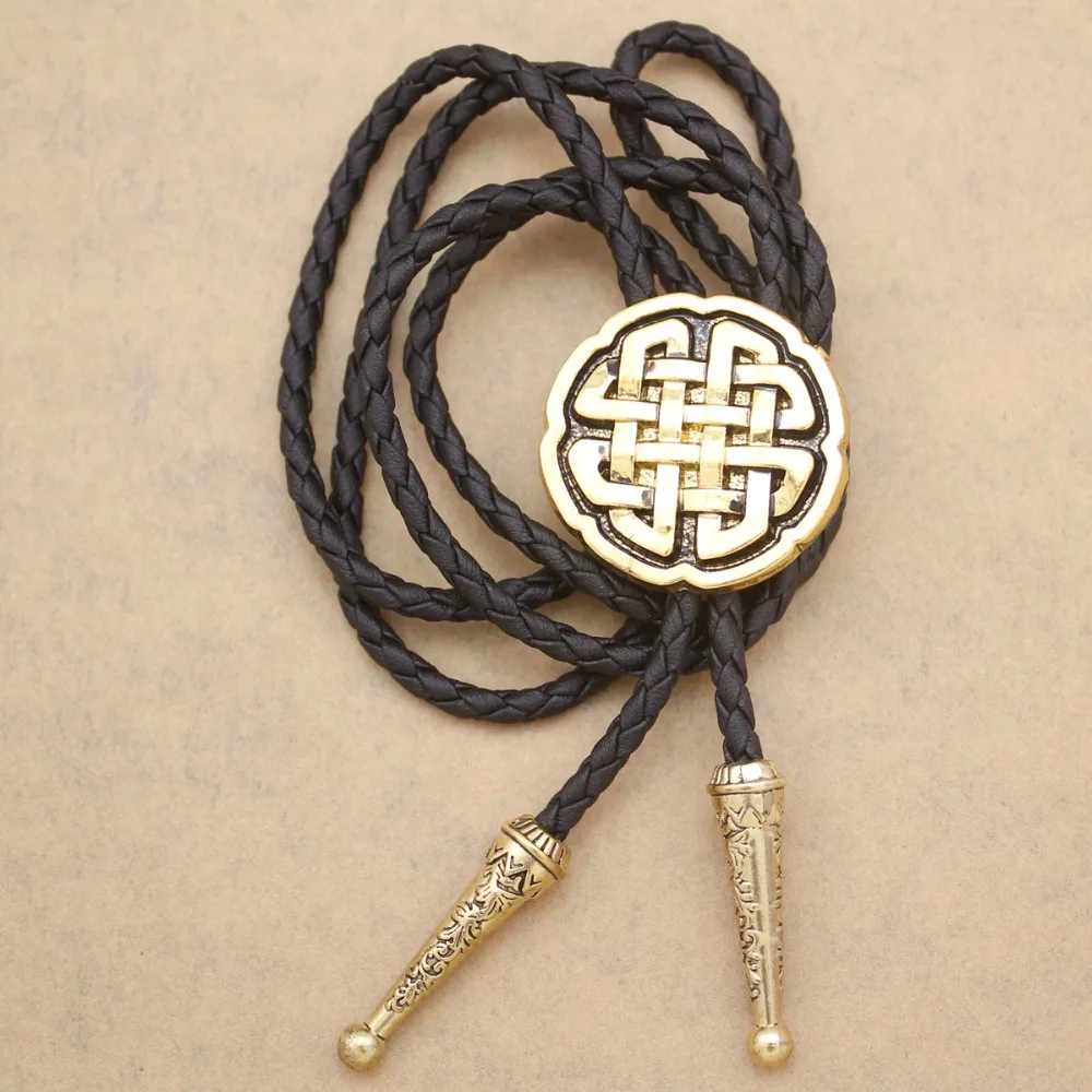 Западный кельтский троица крест Узел кожаный Родео Свадебный галстук Gravata Borboleta