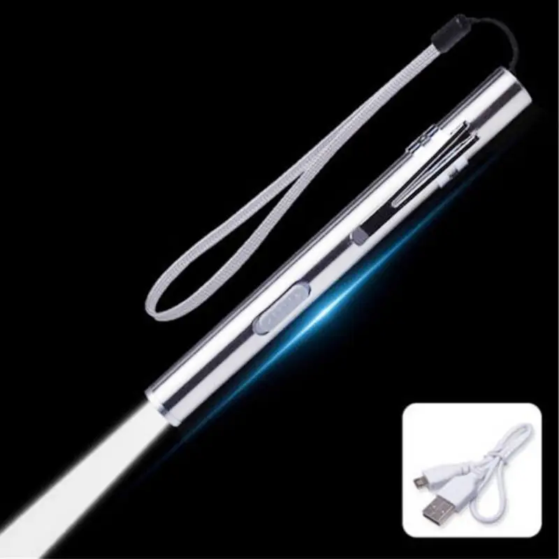 Мини из нержавеющей стали зарядка USB светодиодный перезаряжаемый светильник маленький карманный флэш-светильник фонарь кемпинг открытый инструмент выживания