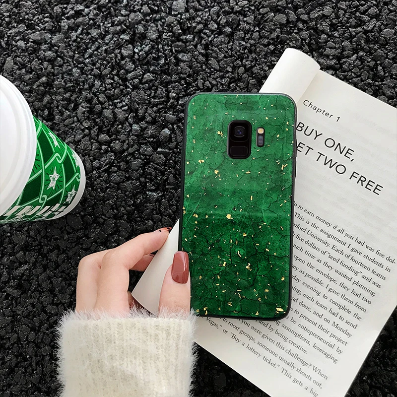 Блестящий чехол из золотой фольги для Samsung S9 S8 Plus мягкий ТПУ телефона Galaxy Note 8 9 S9plus