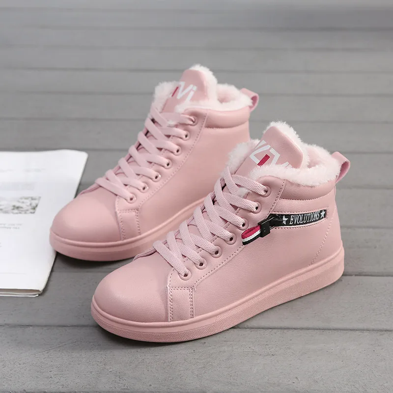 Women Sneakers 2018 Winter Shoes Basket Femme Plus Size Pu Plush Warm Vulcanized Designer Fashion | Обувь