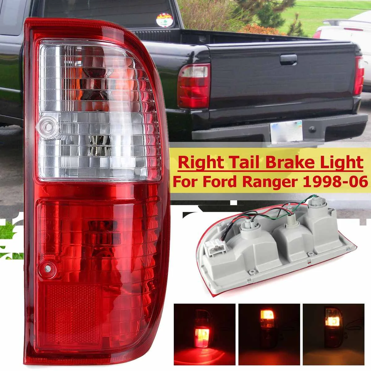 right Светодиодный задний фонарь светильник для Ford Ranger 1998 1999 2000 2001 2002 2003 2004 2005 2006 хвост светильник задний тормоз задний противотуманный фонарь аксессуары - Цвет: right