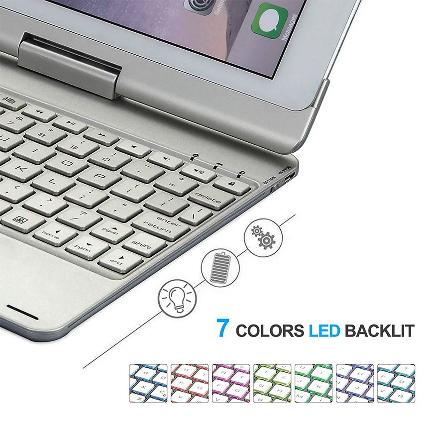 Funelego для IPad Pro 9 7 чехол клавиатуры F180S видов цветов LED подсветка с полным