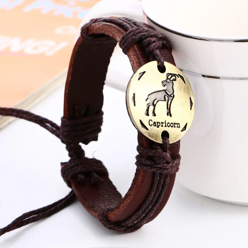 Модные кожаные браслеты ISINYEE с изображением Лев скорпион женские для девушек