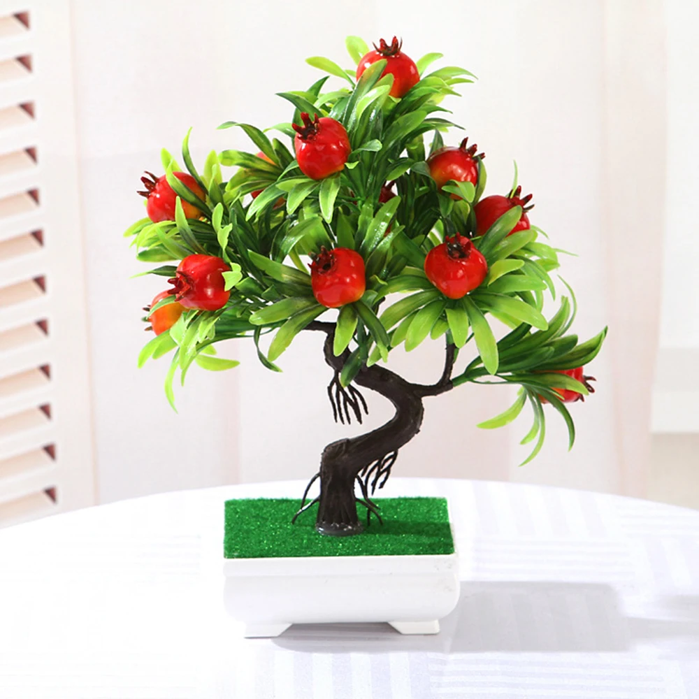 Ganoderma 15 больших фруктов с горшками искусственный цветок завод Бонсай поддельные