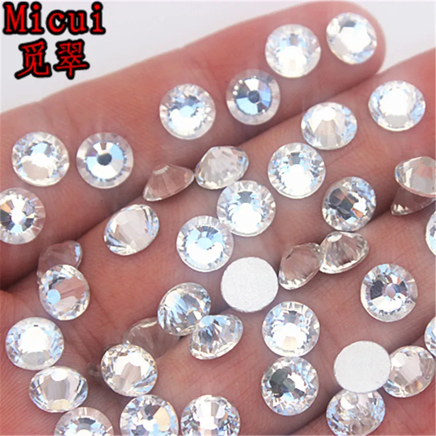 Micui SS3-SS40 Clear Rhinestones Glass Crystal Flat Back Round Nail Art Stones Non Hotfix Strass Crystals for DIY MC993 | Дом и сад