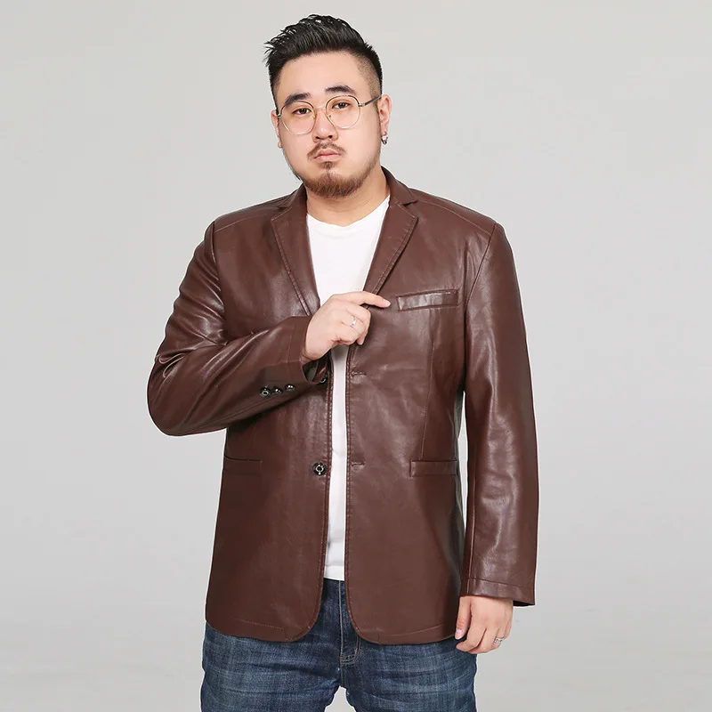 Мужская брендовая куртка из искусственной кожи 5XL 6XL 7XL 8XL Повседневная