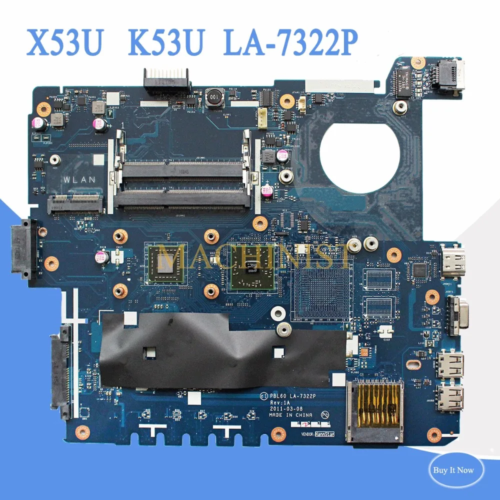 Материнская плата PBL60 для ASUS K53U X53UX53B K53B X53BY X53BR K53BY ноутбука rev:1A бесплатная
