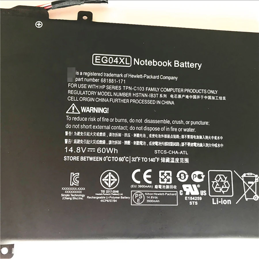 

Golooloo 4000mAh Battery EG04 EG04XL EGO4XL HSTNN-DB3T HSTNN-IB3T TPN-C103 TPN-C108 for HP Envy 6 Series Envy Sleekbook 6