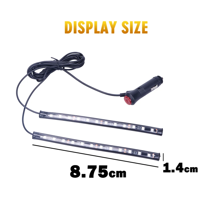 2X Водонепроницаемый Автомобильный светодиодный светильник для пола неоновый