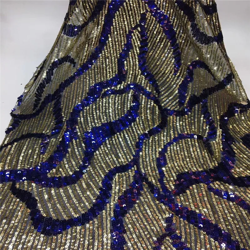 Royal Blue 2019 Latest green Wine French African Lace Fabric With Sequins High Quality Tulle For Wedding | Дом и сад