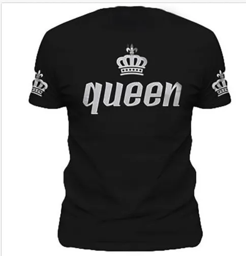 Футболка king queen женская рубашка плюс размер одежда для пары готика Харадзюку Топы